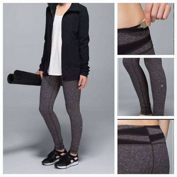 Lululemon Wunder Under Pant Tweed Giant Herringbone Black W5H03S Size 4 - Picture 1 of 12